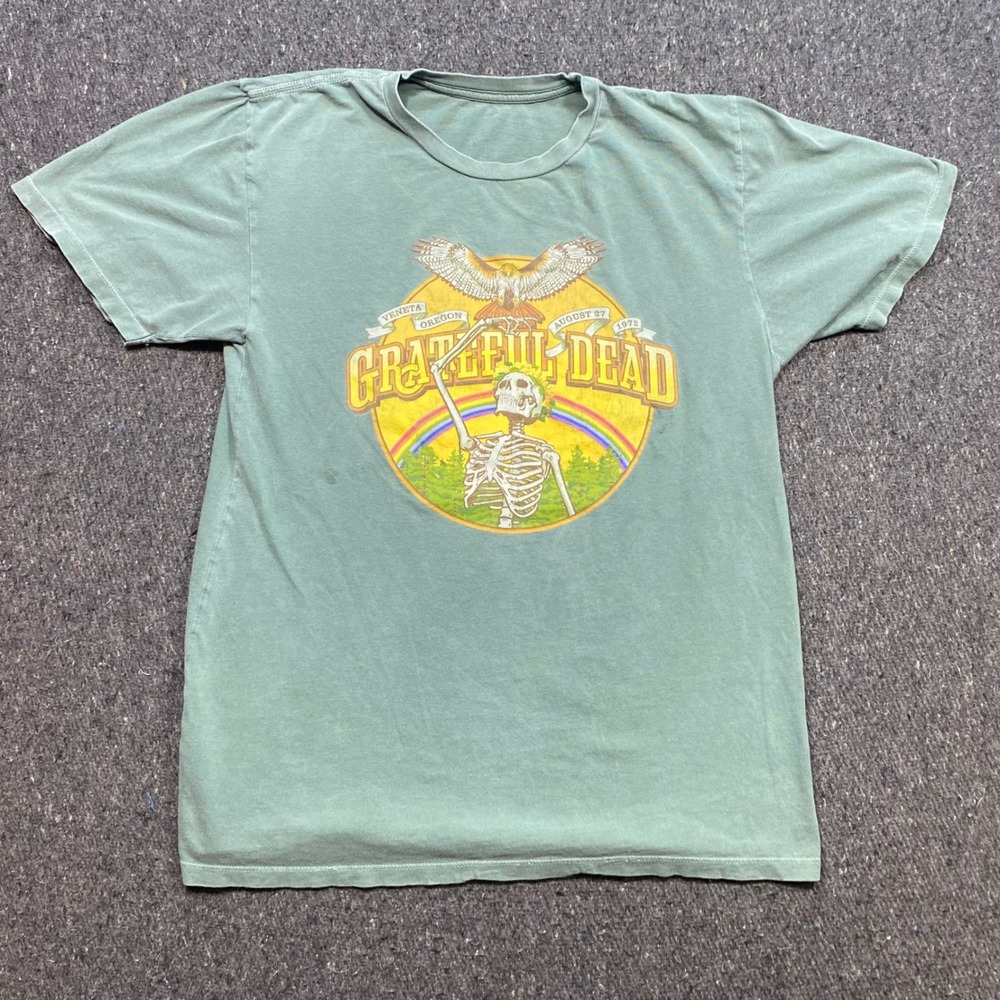 Life Clothing Co Grateful Dead Shirt Sz M Mens Teal Boho Grunge Veneta Oregon 72